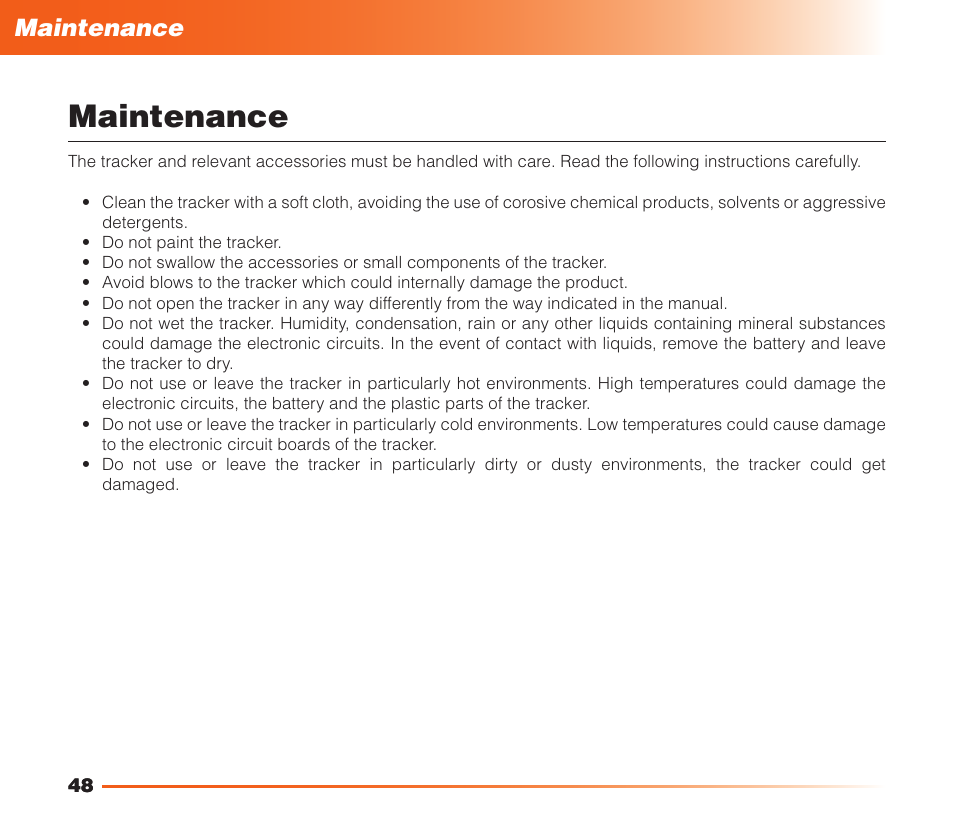 Maintenance, Safety instructions maintenance | MIDLAND Geopoint Voice LCD User Manual | Page 49 / 52