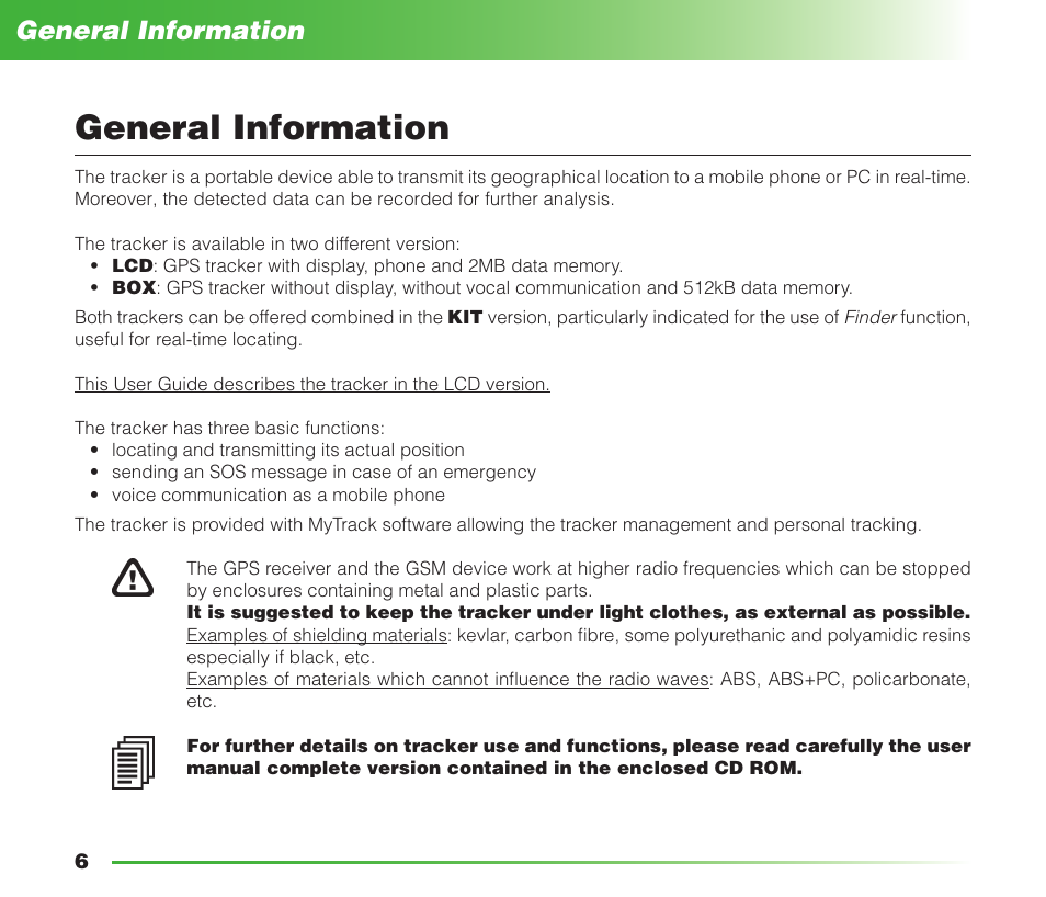 General information | MIDLAND Geopoint Voice LCD User Manual | Page 7 / 52