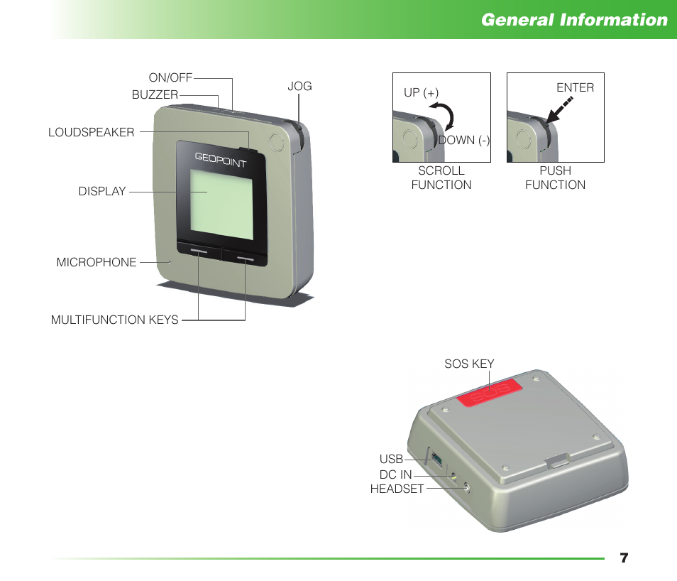 General information | MIDLAND Geopoint Voice LCD User Manual | Page 8 / 52