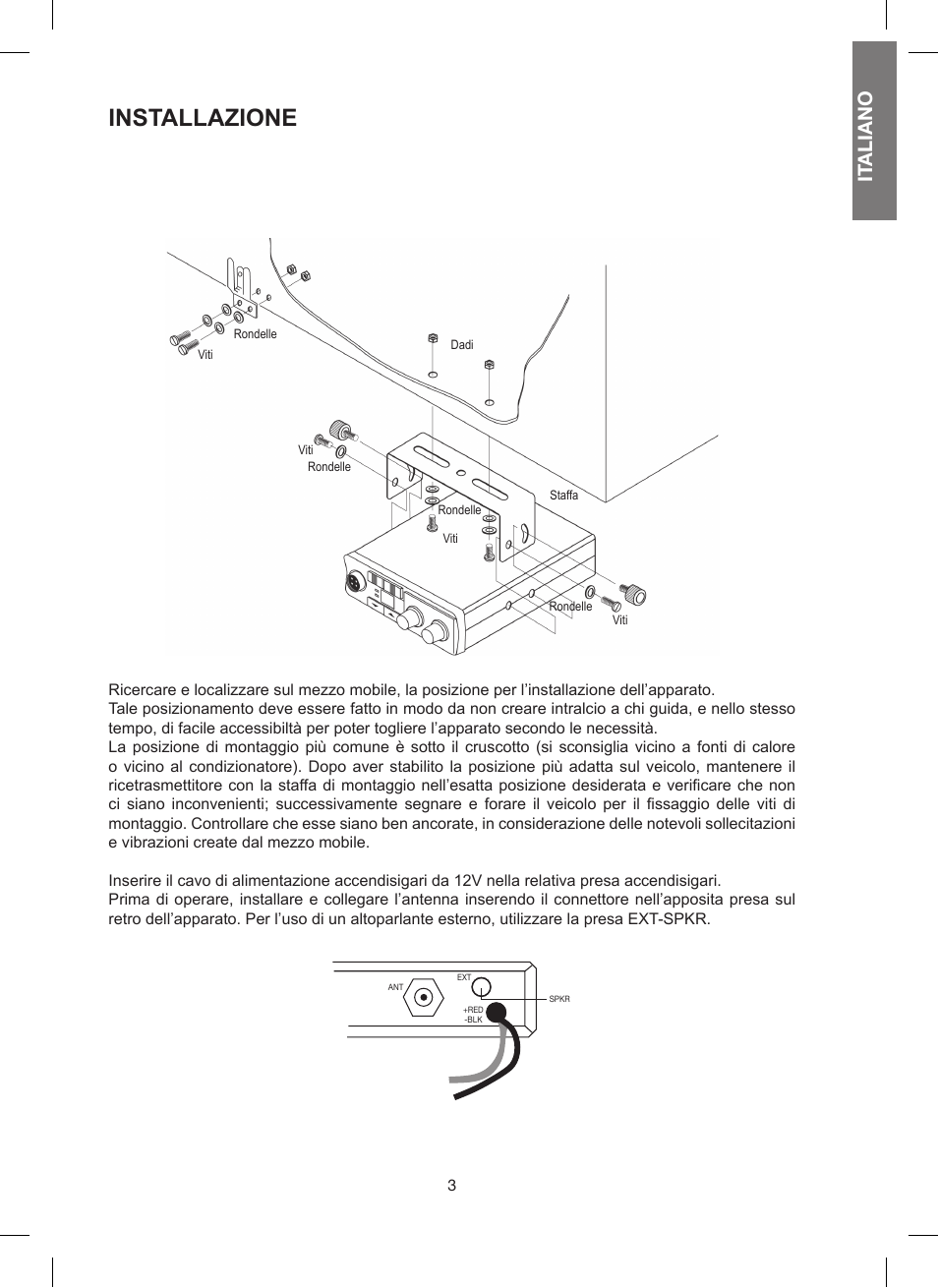 Installazione, It aliano | MIDLAND 200 User Manual | Page 3 / 72