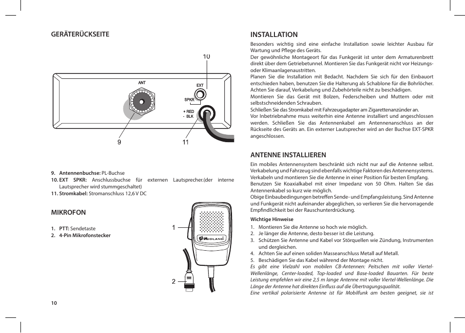 MIDLAND 203 User Manual | Page 12 / 44