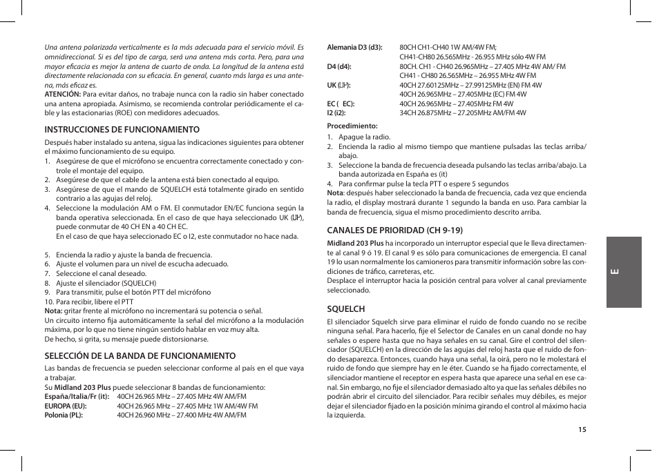 MIDLAND 203 User Manual | Page 17 / 44