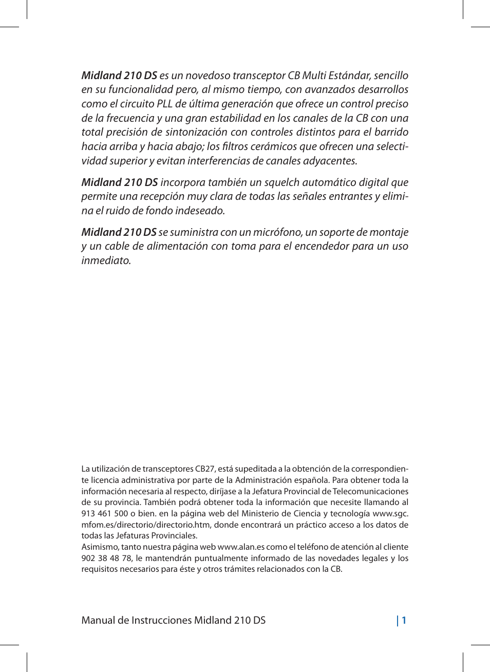 MIDLAND 210 DS User Manual | Page 27 / 78