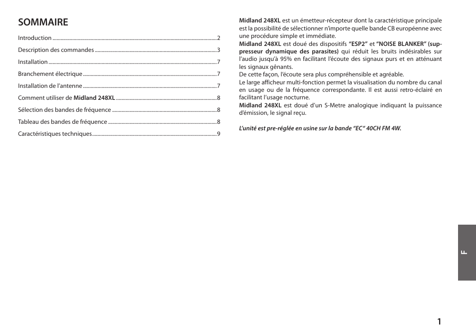 Sommaire | MIDLAND 248XL User Manual | Page 27 / 56