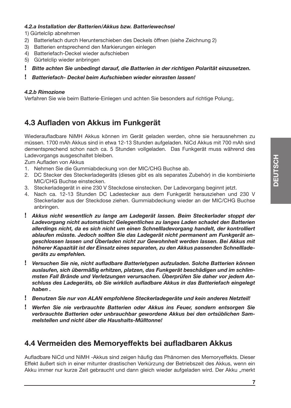 3 aufladen von akkus im funkgerät | MIDLAND Atlantic XT User Manual | Page 37 / 110