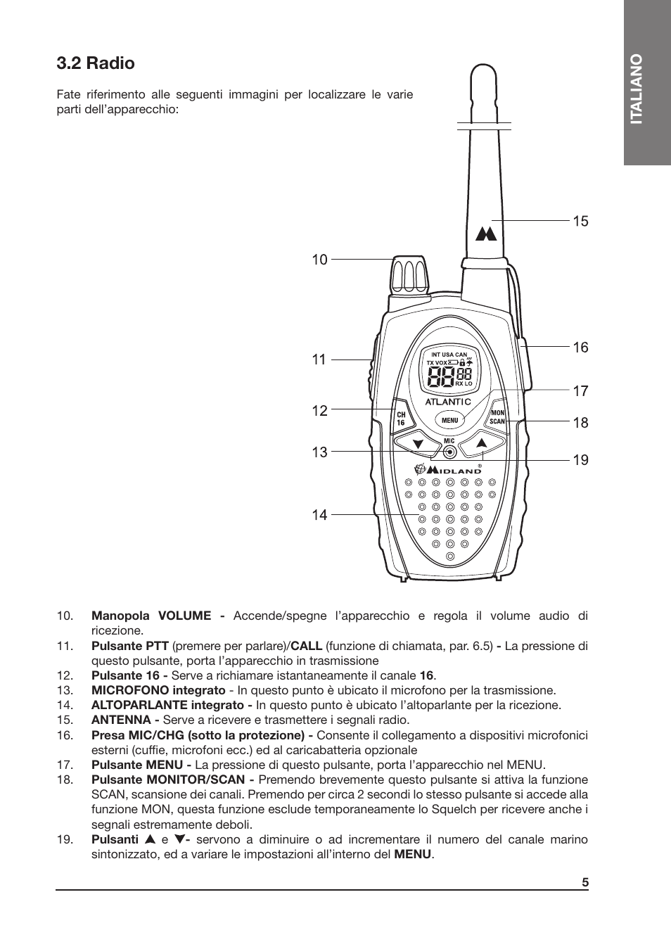 2 radio | MIDLAND Atlantic XT User Manual | Page 5 / 110