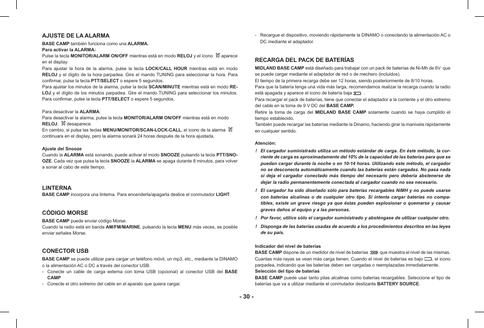 MIDLAND Base Camp446 User Manual | Page 30 / 71