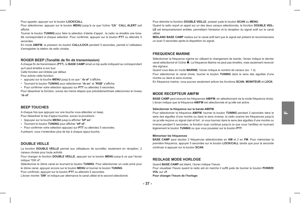 MIDLAND Base Camp446 User Manual | Page 37 / 71