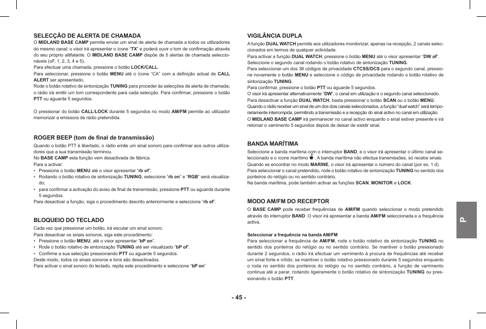 MIDLAND Base Camp446 User Manual | Page 45 / 71