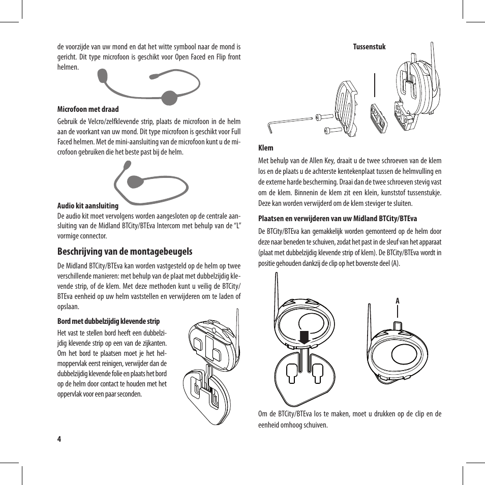 Beschrijving van de montagebeugels | MIDLAND BT City User Manual | Page 118 / 162