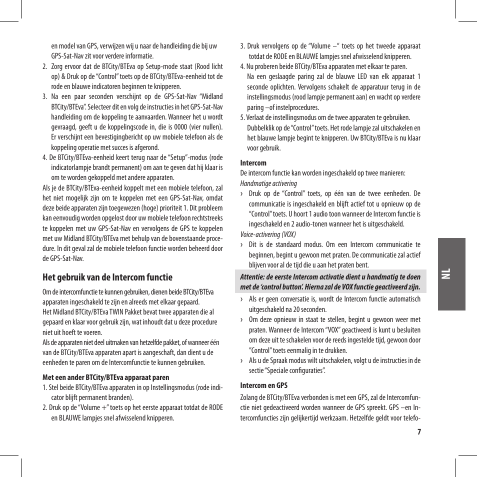 Het gebruik van de intercom functie | MIDLAND BT City User Manual | Page 121 / 162