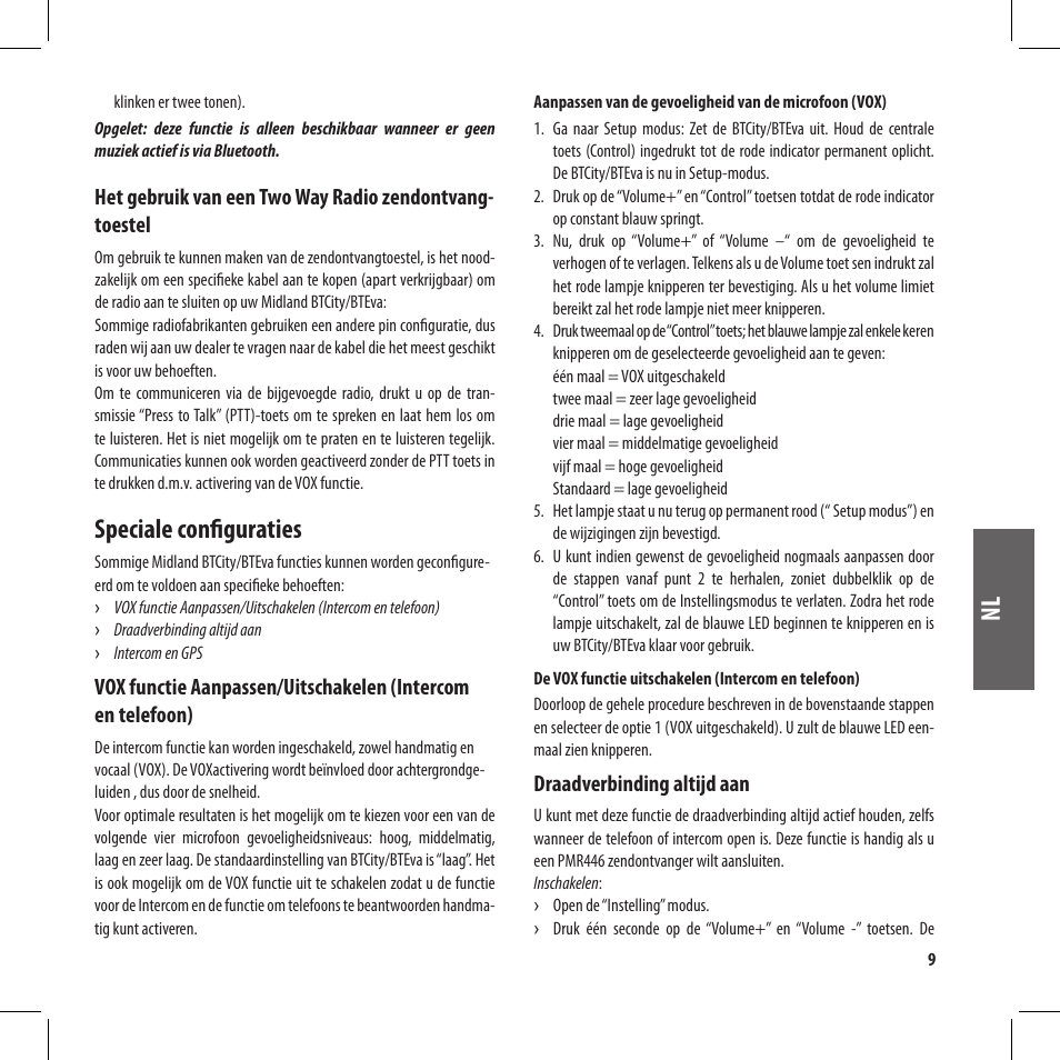 Speciale configuraties | MIDLAND BT City User Manual | Page 123 / 162