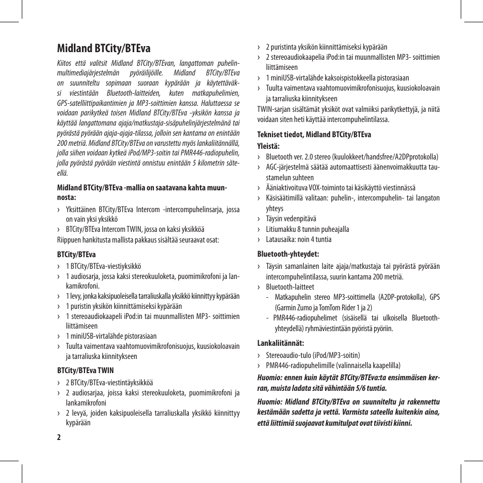 Midland btcity/bteva | MIDLAND BT City User Manual | Page 132 / 162