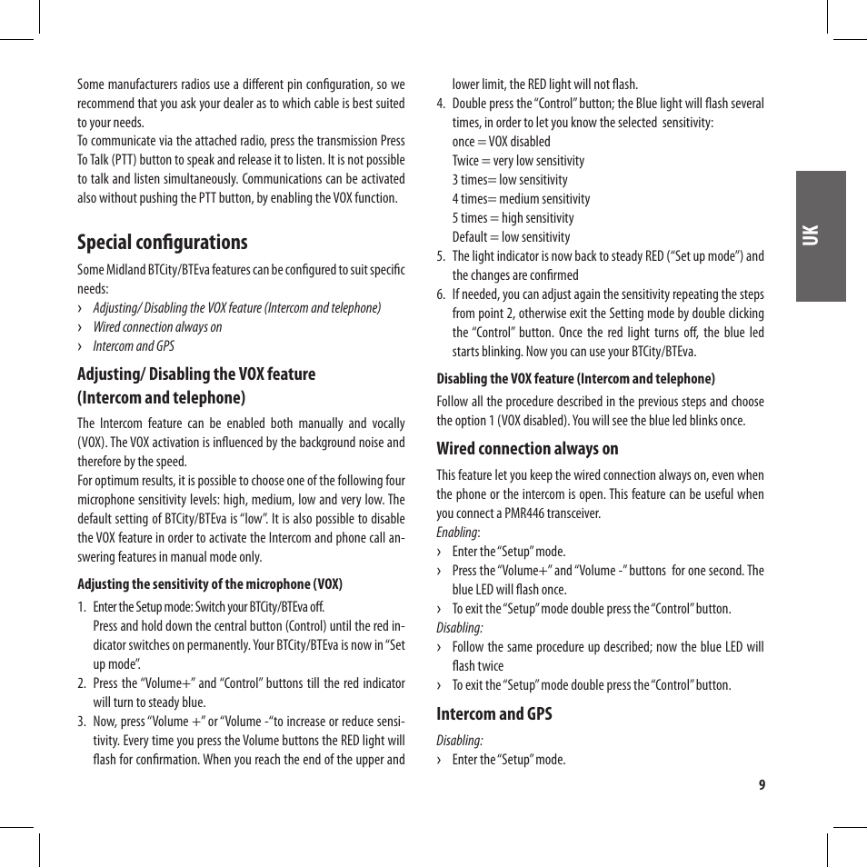 Special configurations | MIDLAND BT City User Manual | Page 25 / 162