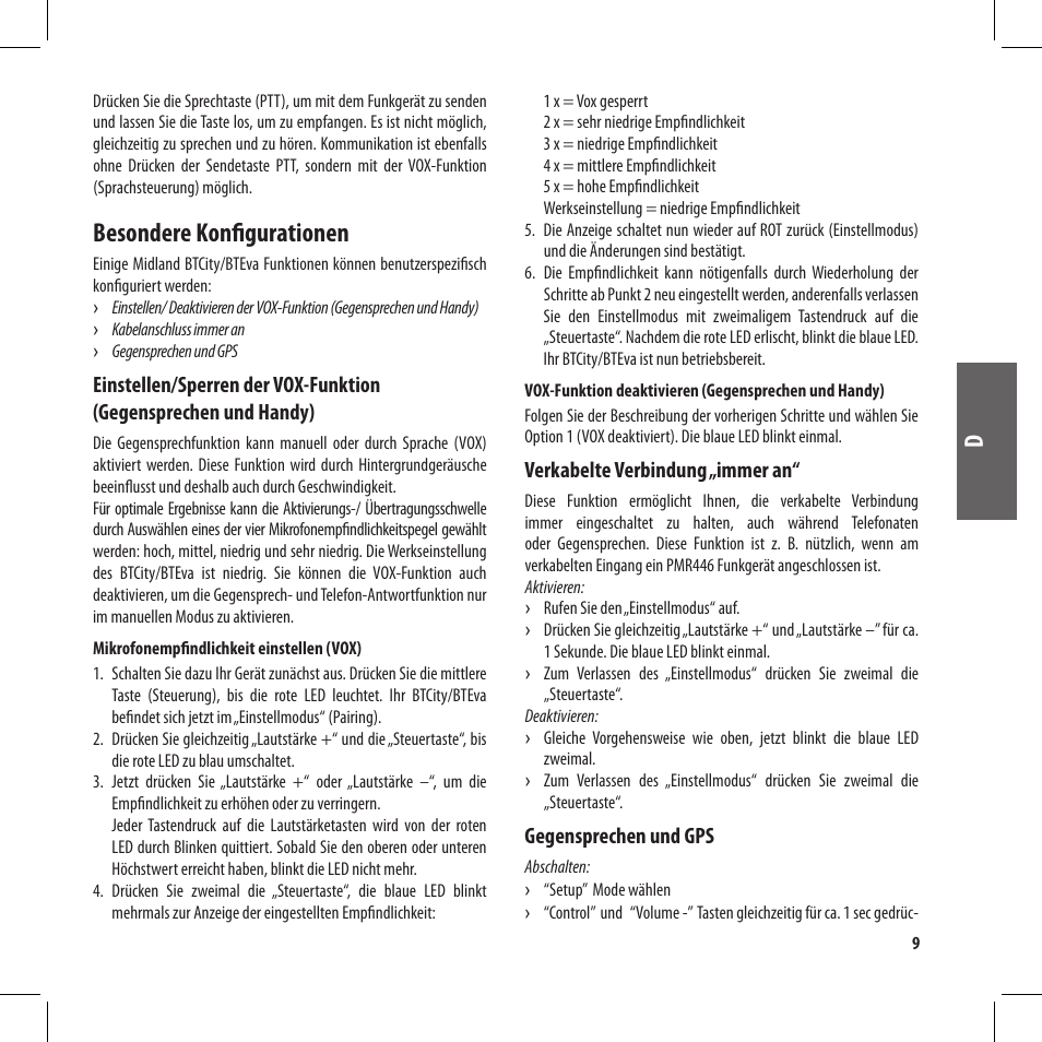 Besondere konfigurationen | MIDLAND BT City User Manual | Page 41 / 162