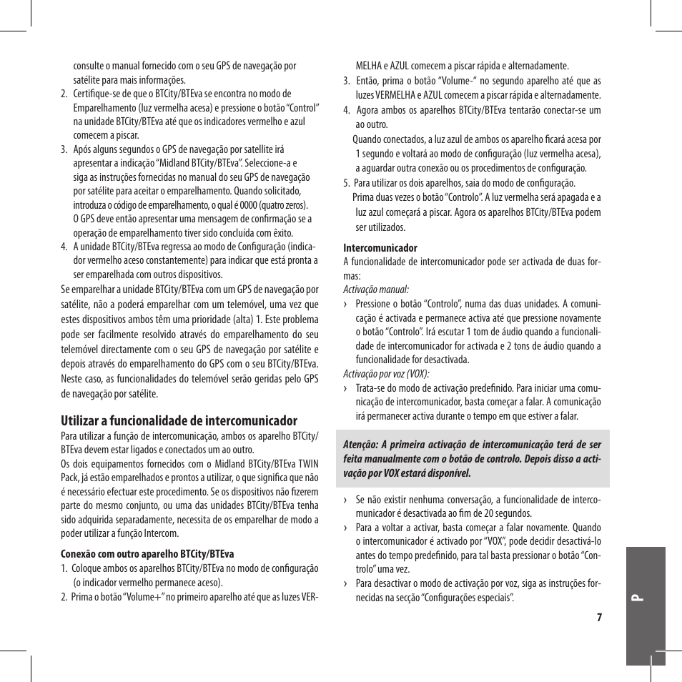 Utilizar a funcionalidade de intercomunicador | MIDLAND BT City User Manual | Page 87 / 162