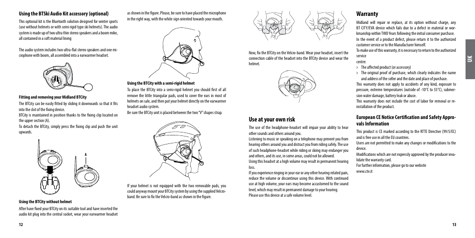 Use at your own risk, Warranty | MIDLAND BT City (Vers. 14.03.2013) User Manual | Page 7 / 9