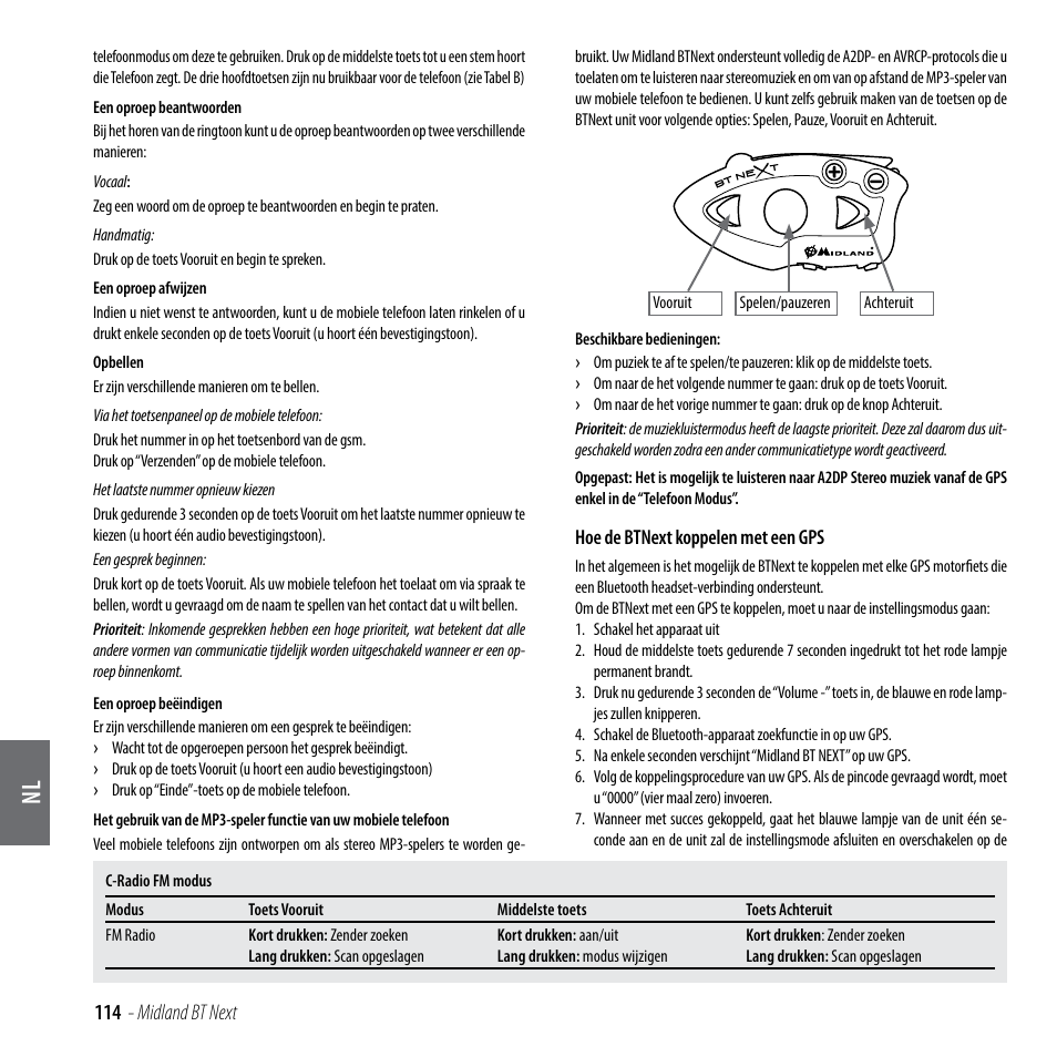 114 - midland bt next | MIDLAND BT Next 2.0 User Manual | Page 115 / 136