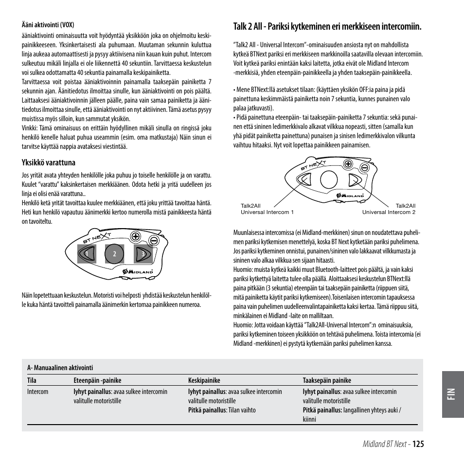 Midland bt next - 125 | MIDLAND BT Next 2.0 User Manual | Page 126 / 136