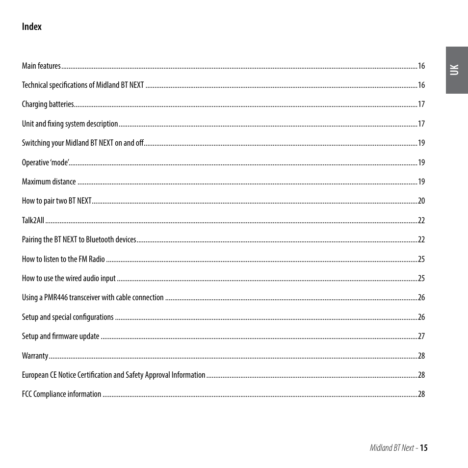 MIDLAND BT Next 2.0 User Manual | Page 16 / 136