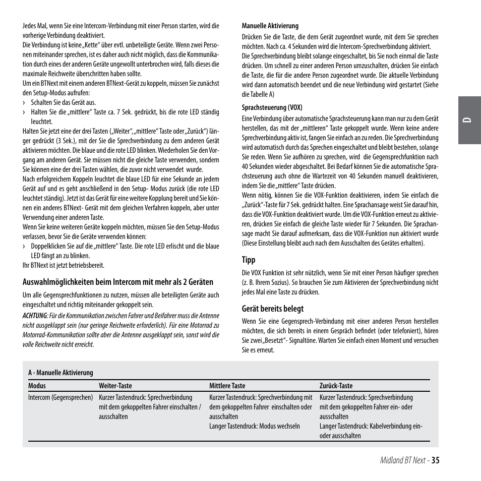 MIDLAND BT Next 2.0 User Manual | Page 36 / 136