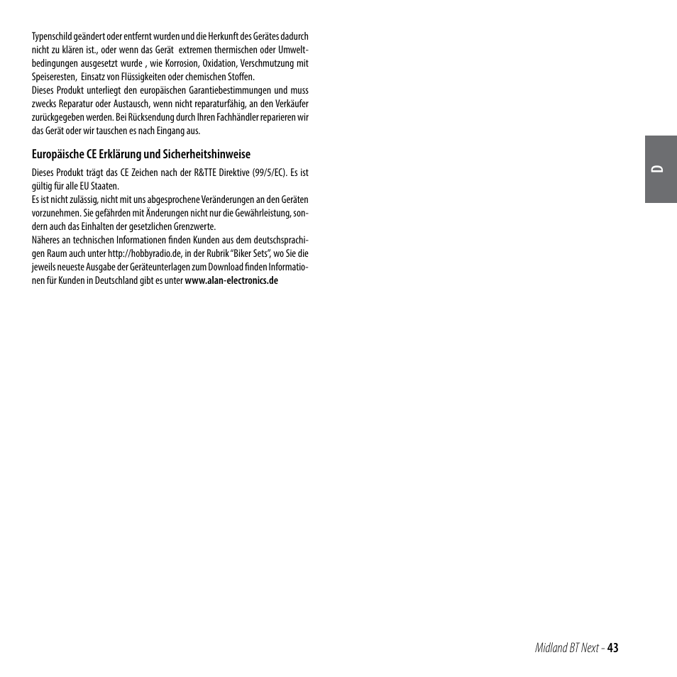 MIDLAND BT Next 2.0 User Manual | Page 44 / 136