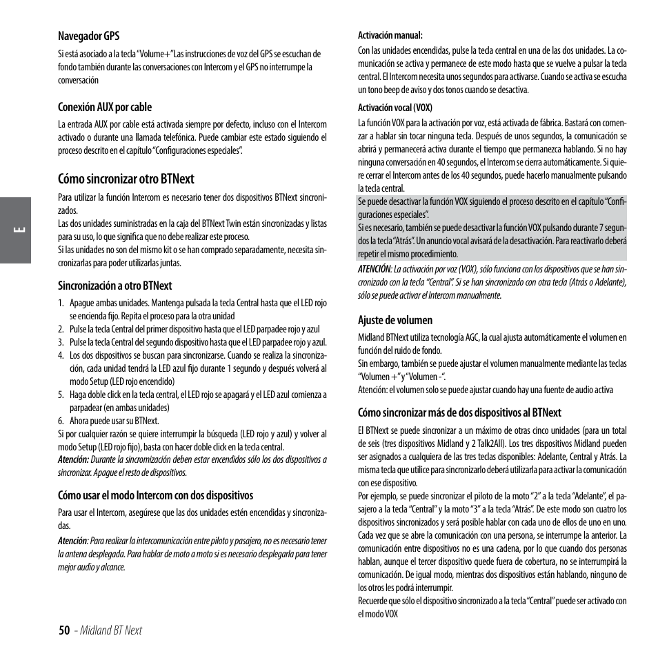 Cómo sincronizar otro btnext | MIDLAND BT Next 2.0 User Manual | Page 51 / 136