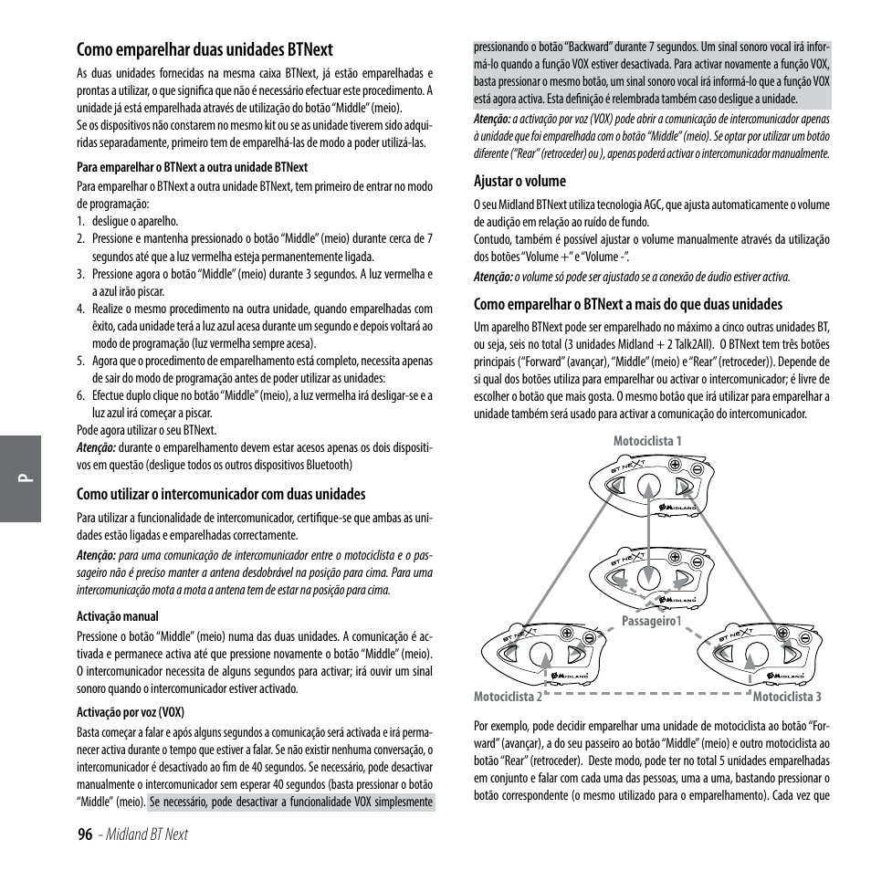 Como emparelhar duas unidades btnext | MIDLAND BT Next 2.0 User Manual | Page 97 / 136