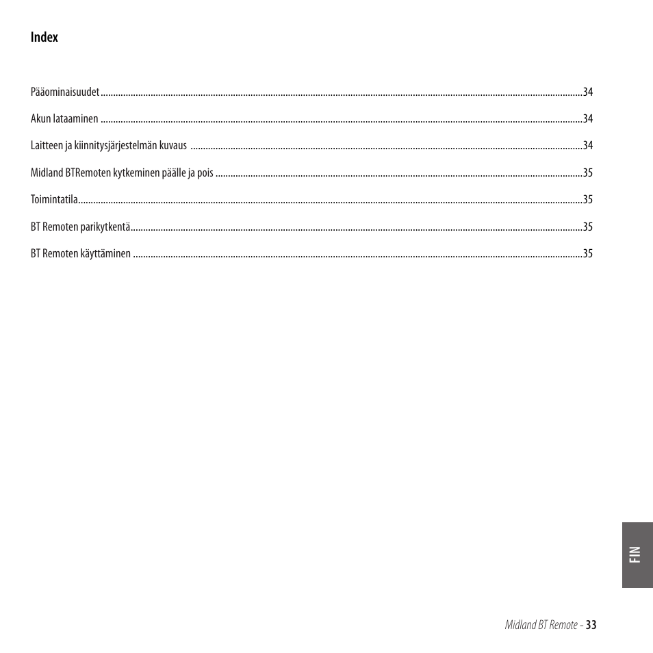 MIDLAND BT Remote User Manual | Page 33 / 41