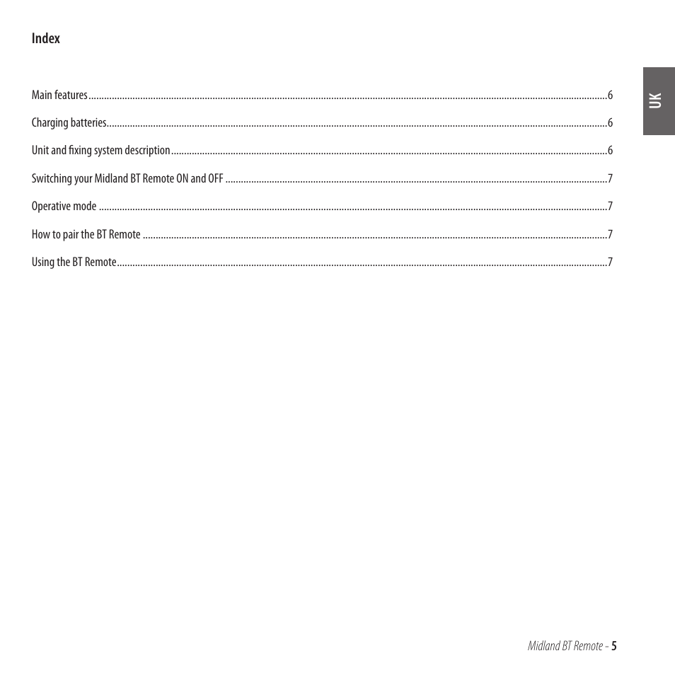 MIDLAND BT Remote User Manual | Page 5 / 41