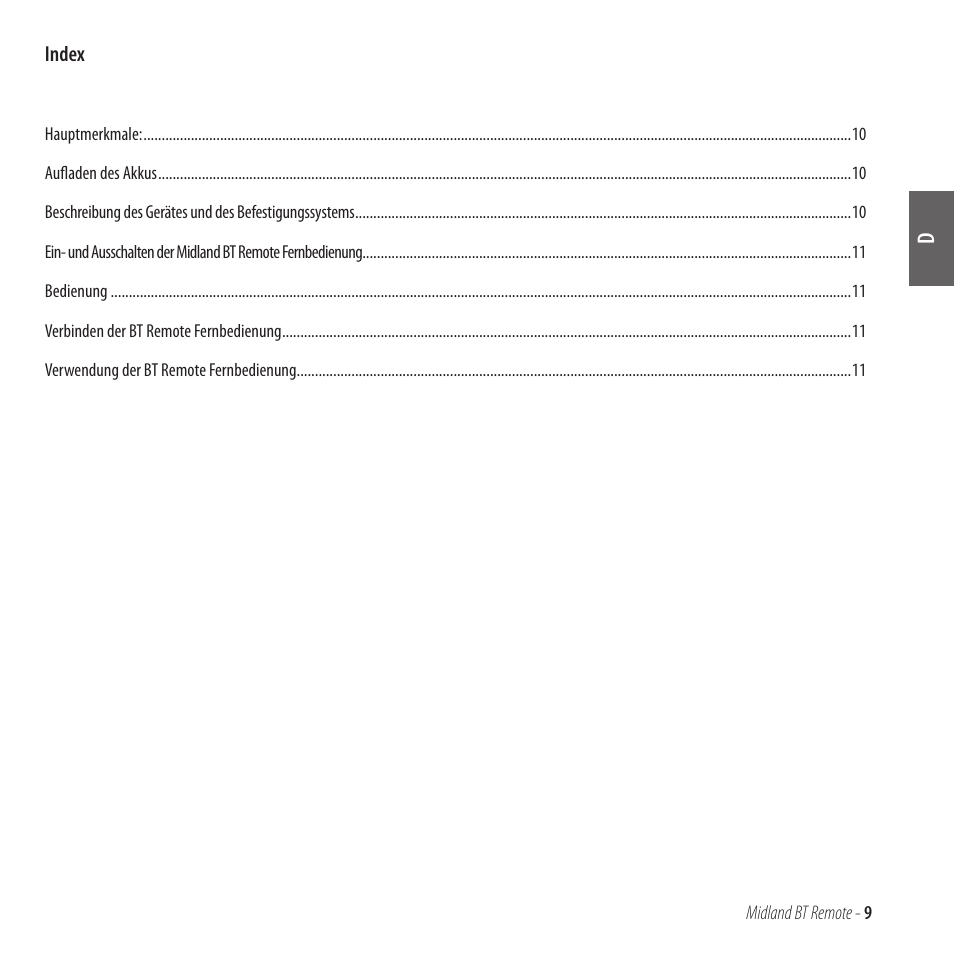 MIDLAND BT Remote User Manual | Page 9 / 41