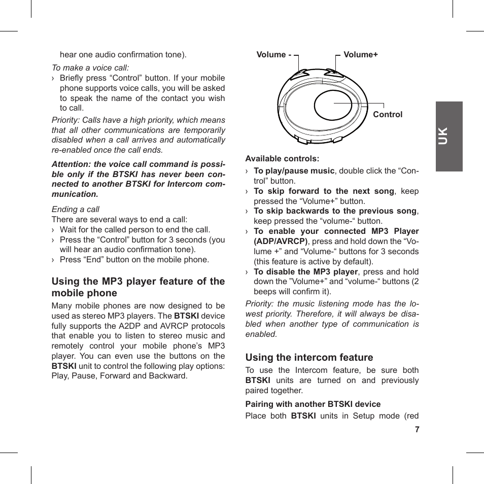 MIDLAND BT Ski User Manual | Page 7 / 16