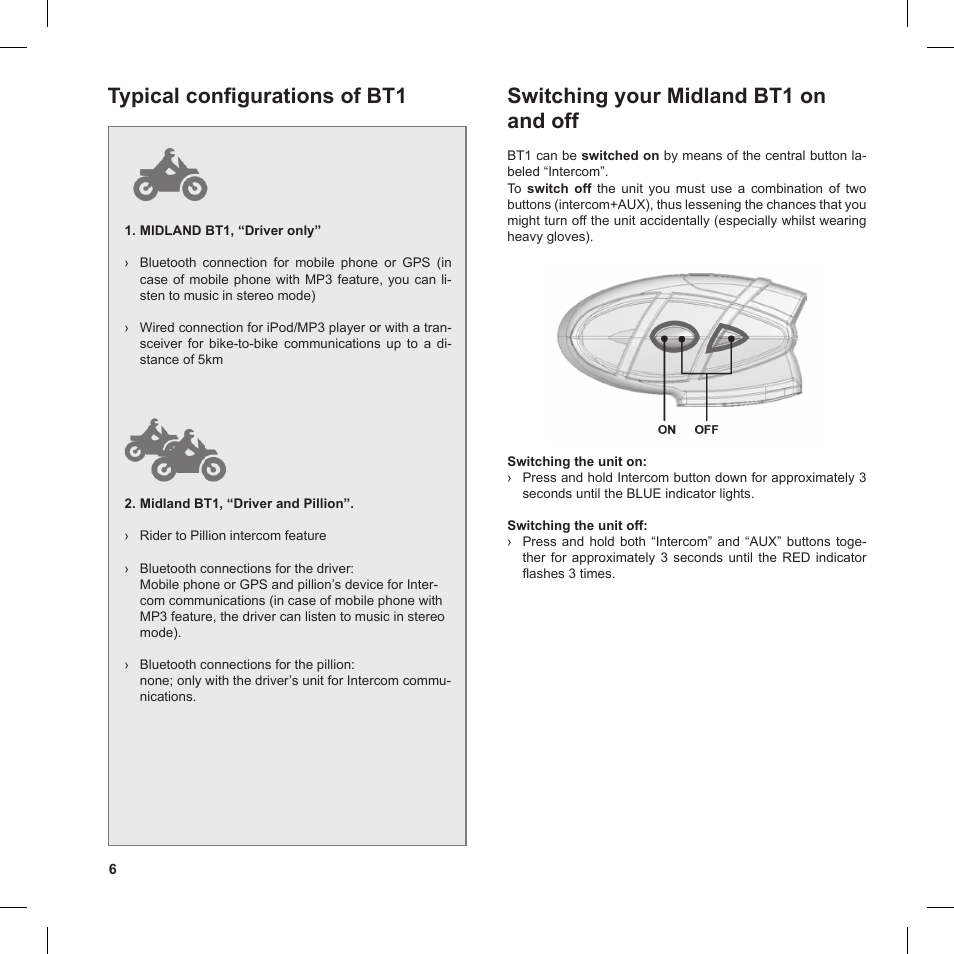 MIDLAND BT1 User Manual | Page 6 / 16