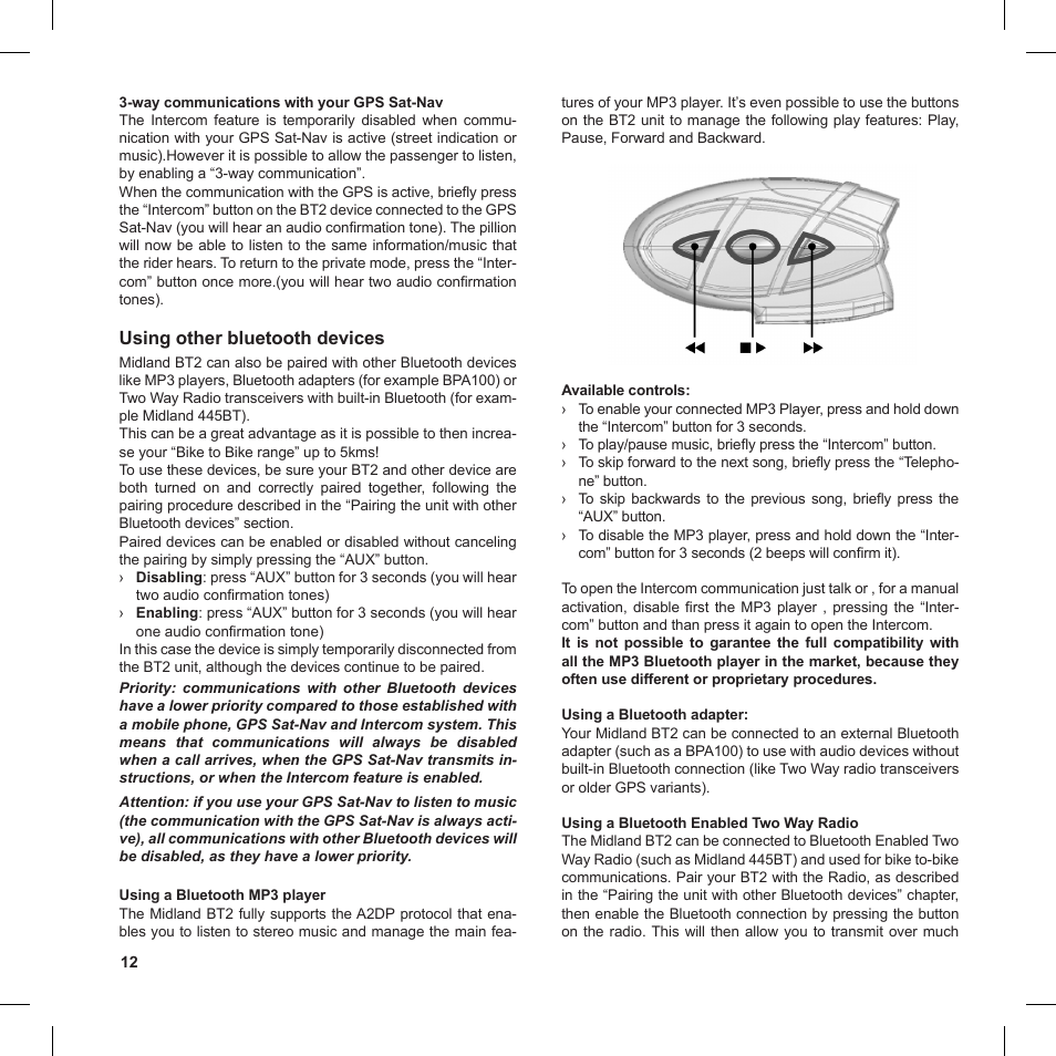 MIDLAND BT2 User Manual | Page 12 / 18