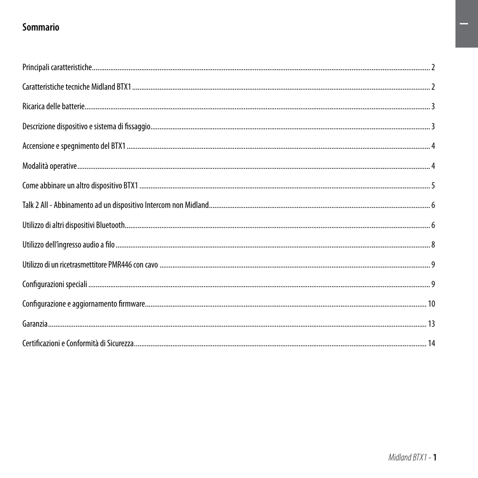 MIDLAND BTX1 User Manual | Page 2 / 111