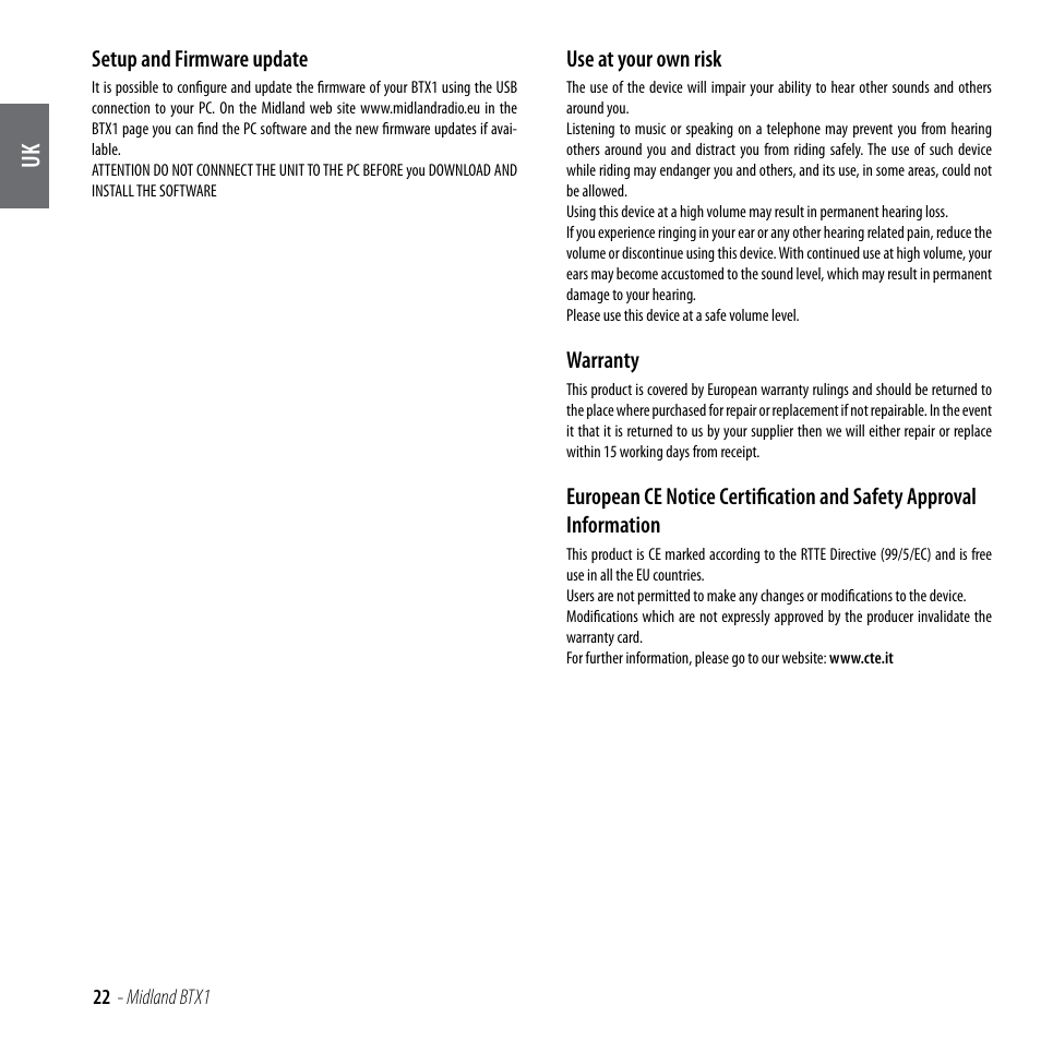 MIDLAND BTX1 User Manual | Page 23 / 111