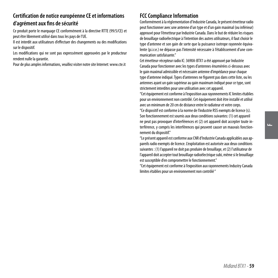MIDLAND BTX1 User Manual | Page 60 / 111