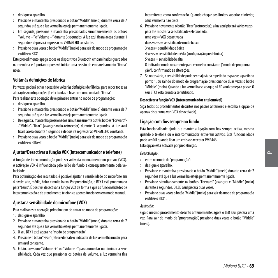 Midland btx1 - 69 | MIDLAND BTX1 User Manual | Page 70 / 111