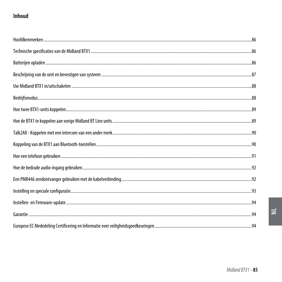 MIDLAND BTX1 User Manual | Page 86 / 111