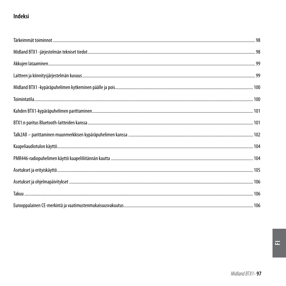 MIDLAND BTX1 User Manual | Page 98 / 111