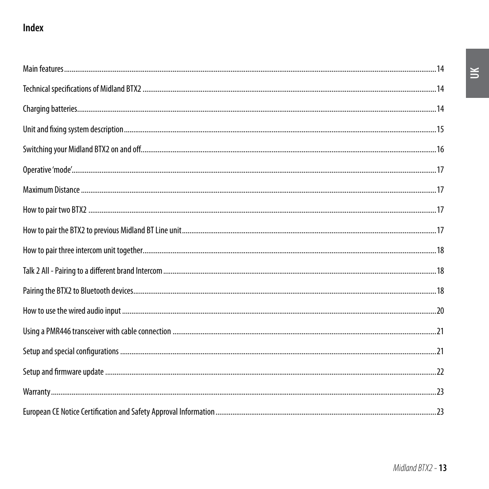 MIDLAND BTX2 User Manual | Page 14 / 112