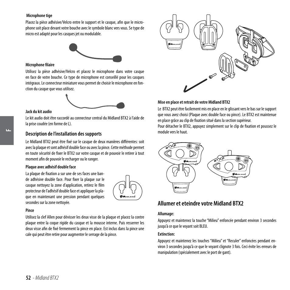 Allumer et eteindre votre midland btx2 | MIDLAND BTX2 User Manual | Page 53 / 112