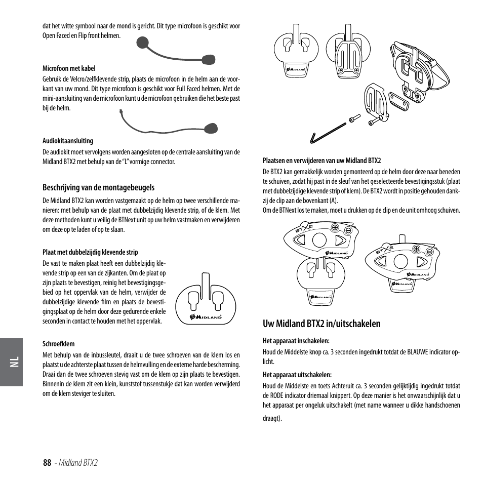 Uw midland btx2 in/uitschakelen | MIDLAND BTX2 User Manual | Page 89 / 112