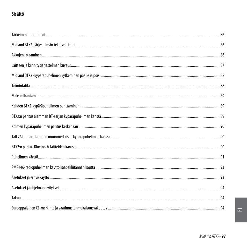 MIDLAND BTX2 User Manual | Page 98 / 112