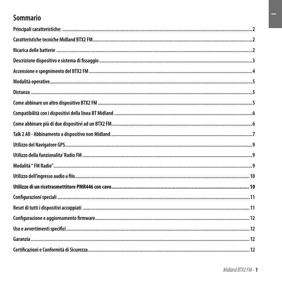 MIDLAND BTX2 FM User Manual | Page 2 / 100