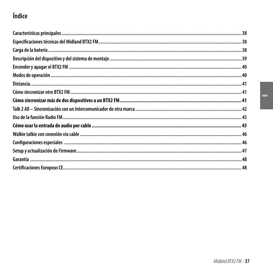 MIDLAND BTX2 FM User Manual | Page 38 / 100