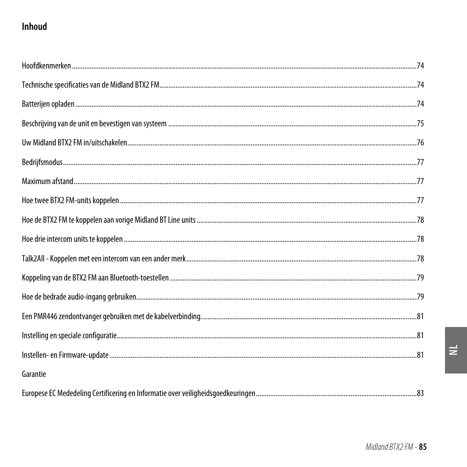 MIDLAND BTX2 FM User Manual | Page 86 / 100