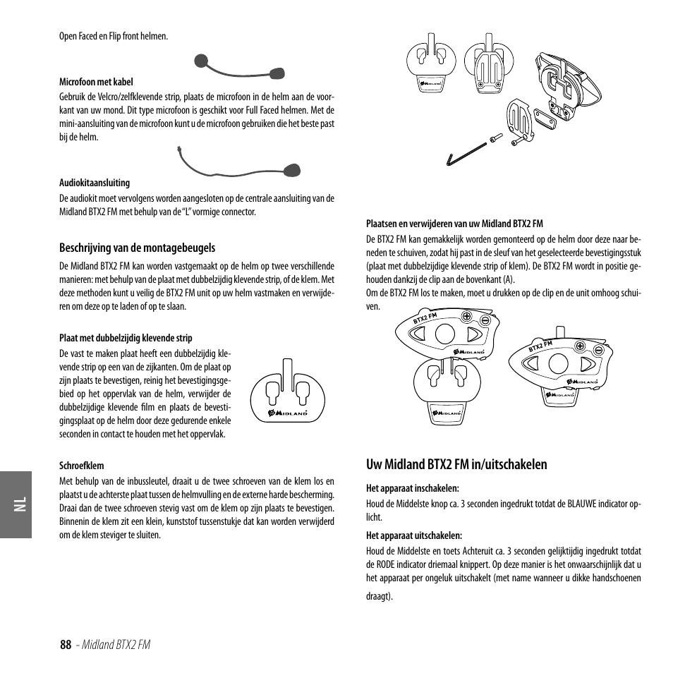 Uw midland btx2 fm in/uitschakelen | MIDLAND BTX2 FM User Manual | Page 89 / 100