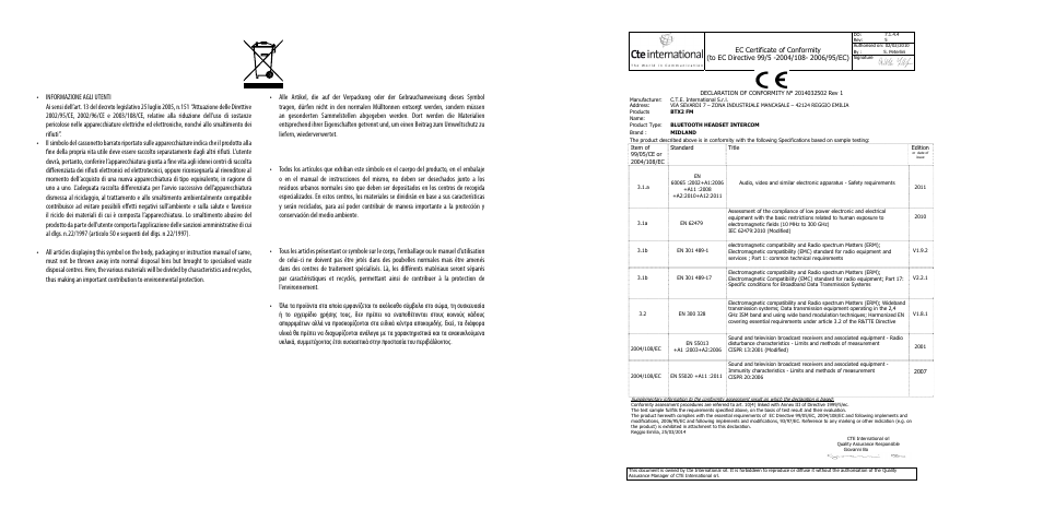 MIDLAND BTX2 FM User Manual | Page 98 / 100