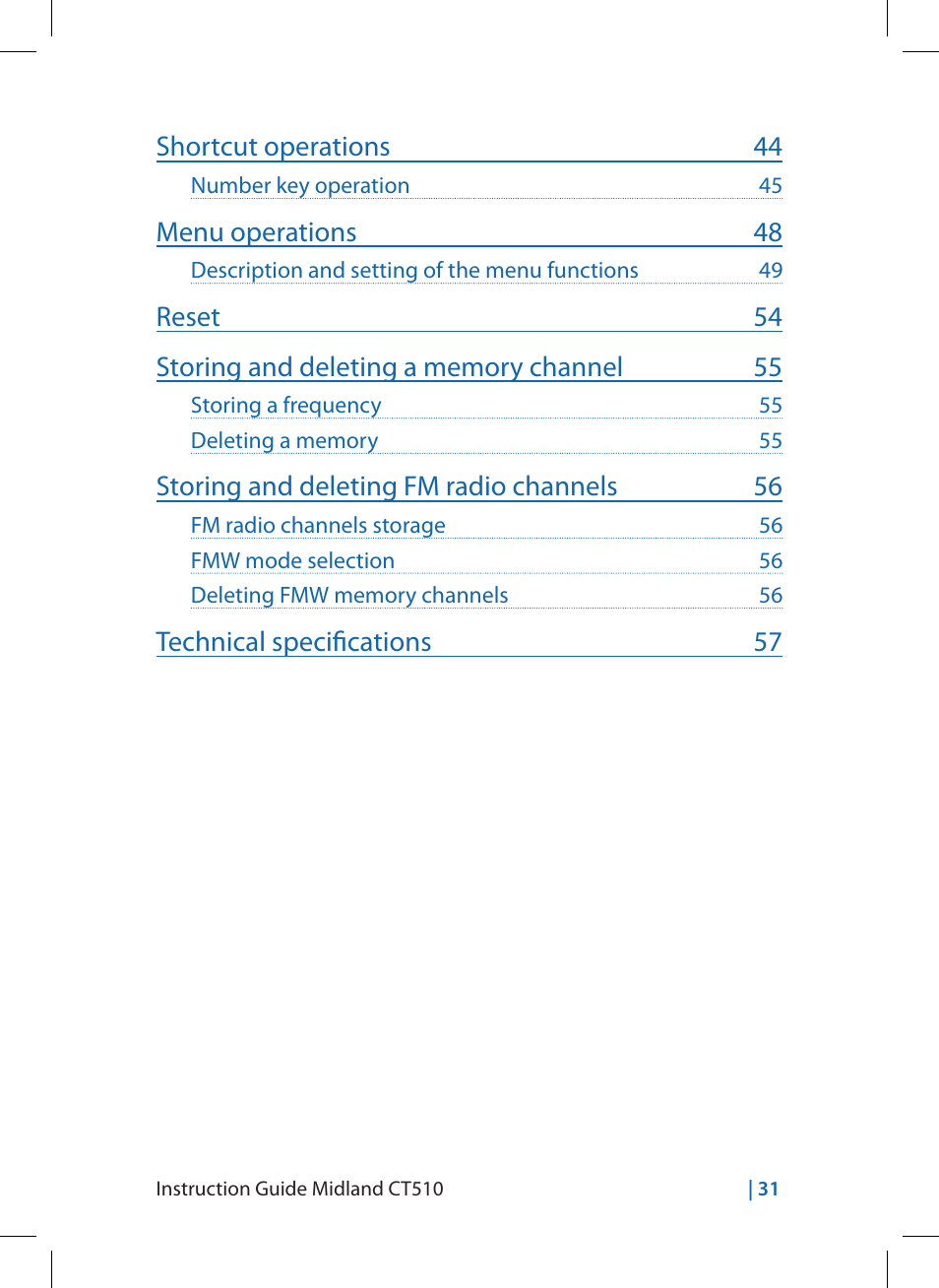 MIDLAND CT510 User Manual | Page 31 / 142